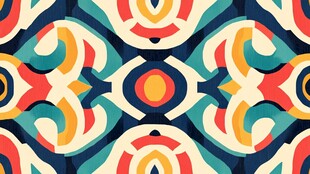 多彩几何对称抽象图案