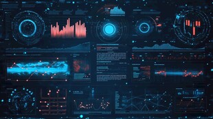 科技感十足的数据可视化界面