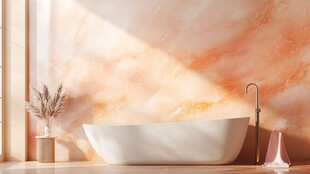 温馨浴室 浴缸与光影之美