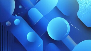 蓝色几何抽象艺术背景图