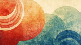 复古风抽象日月云图案