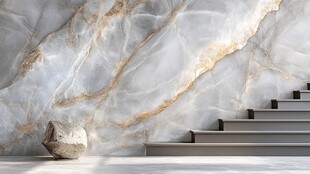 大理石墙面与阶梯艺术景致