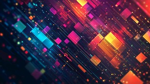 炫彩方块科技感动态背景