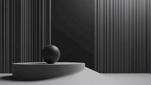 简约灰调空间中的圆球