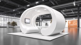 现代简约弧形白色展厅装置