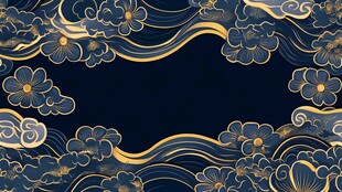 中式黑金云纹装饰图案
