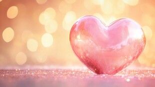 粉色爱心 梦幻浪漫光影之景