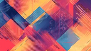 绚丽几何色块拼接背景图