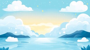 梦幻湖景 天空下的宁静风光