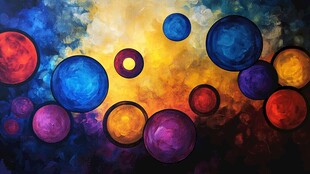 梦幻多彩星球抽象画