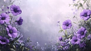 梦幻紫色花卉浪漫背景
