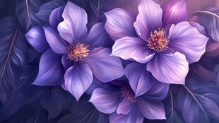 梦幻紫色花卉特写