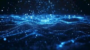 梦幻蓝色粒子波动背景