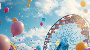 梦幻游乐园的缤纷气球时刻