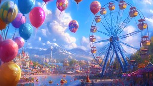 梦幻游乐园 气球与摩天轮