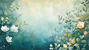 清新花卉绿植梦幻背景图