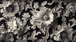 复古花卉浮雕纹理图案