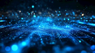 蓝色科技粒子流动背景图