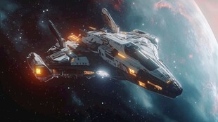 星际飞船在宇宙中航行