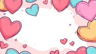 爱心环绕的浪漫边框背景