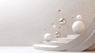 优雅几何球体展示场景