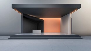 现代简约风格的几何建筑空间