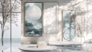 现代简约风室内艺术挂画场景