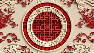 中式雕花墙面 传统美学