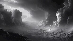 风暴中的壮阔云海景观