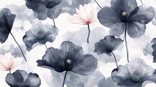 水墨花卉图案背景纹理