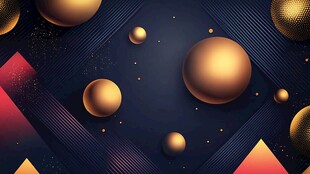 黑金几何球体抽象背景图