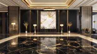 豪华大理石装饰的高端大厅