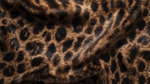 豹纹毛绒面料特写