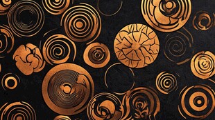 黑金旋涡花纹抽象背景图