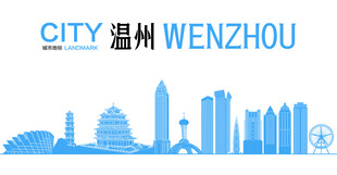 温州城市天际线剪影