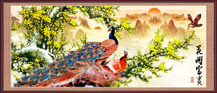 梅花孔雀图