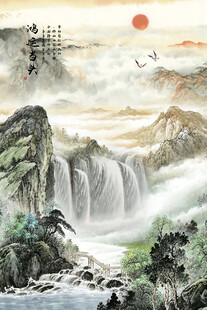 山水画客厅国画山水