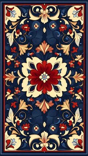 复古花卉图案精美地毯