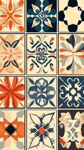 复古多彩瓷砖花纹图案集