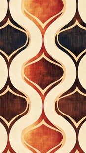 复古波浪几何图案纹理