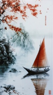 秋江孤舟图
