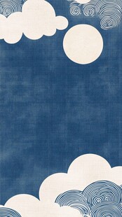 月夜云景 中式风背景图