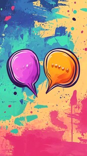 多彩对话气泡艺术背景图