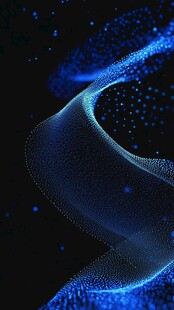 蓝色粒子螺旋动感背景图