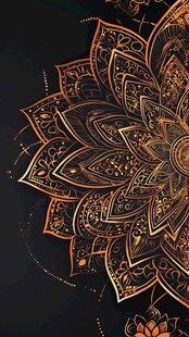 金色曼陀罗花纹艺术图案