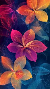 梦幻绚丽花朵背景图案