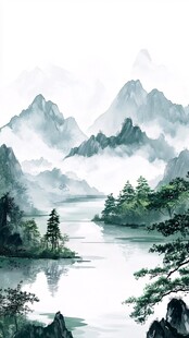 水墨山水间的诗意自然景观