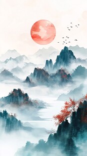 红日映群山 云雾绕峰林