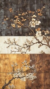 古风花卉木板背景图案