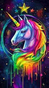 梦幻独角兽星空奇幻绘景
